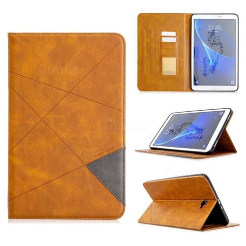Binfen Color Prismatic Slim Magnetic Sucking Stitching Wallet Flip Cover for Samsung Galaxy Tab A 10.1 T580 T585 - Yellow
