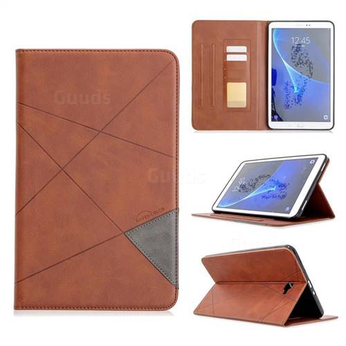 Binfen Color Prismatic Slim Magnetic Sucking Stitching Wallet Flip Cover for Samsung Galaxy Tab A 10.1 T580 T585 - Brown