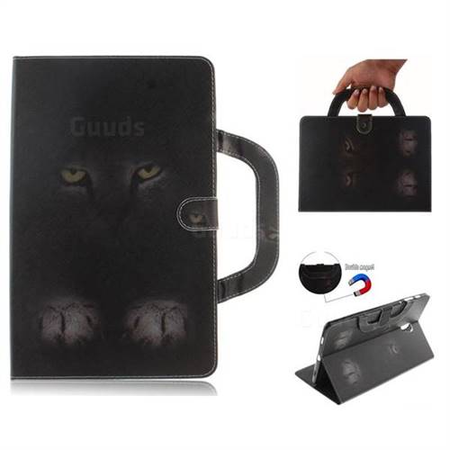 Mysterious Cat Handbag Tablet Leather Wallet Flip Cover for Samsung Galaxy Tab A 10.5 T590 T595