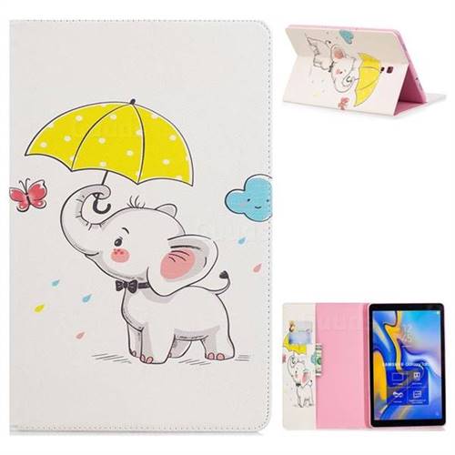 Umbrella Elephant Folio Stand Tablet Leather Wallet Case for Samsung Galaxy Tab A 10.5 T590 T595