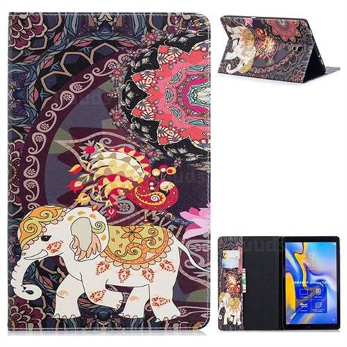 Totem Flower Elephant Folio Stand Tablet Leather Wallet Case for Samsung Galaxy Tab A 10.5 T590 T595