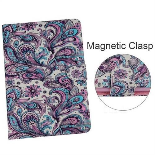 Swirl Flower 3D Painted Leather Tablet Wallet Case for Samsung Galaxy Tab A 10.5 T590 T595