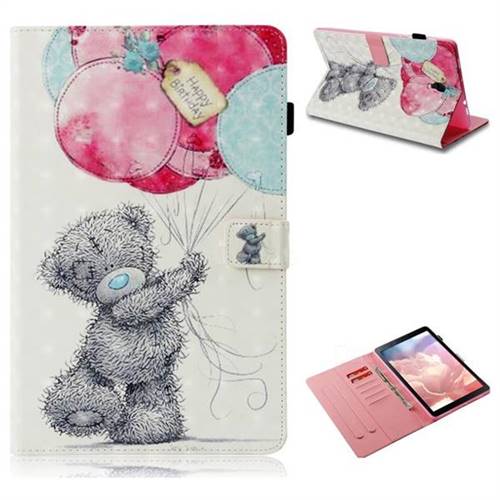 Gray Bear 3D Painted Leather Wallet Tablet Case for Samsung Galaxy Tab A 10.5 T590 T595