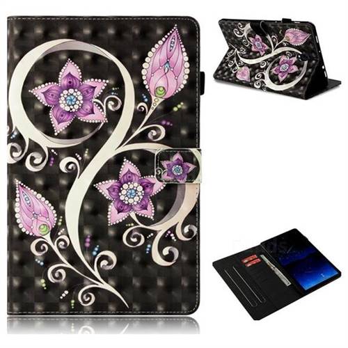 Peacock Flower 3D Painted Leather Wallet Tablet Case for Samsung Galaxy Tab A 10.5 T590 T595
