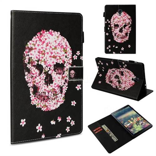 Petals Skulls Folio Stand Leather Wallet Case for Samsung Galaxy Tab A 10.5 T590 T595