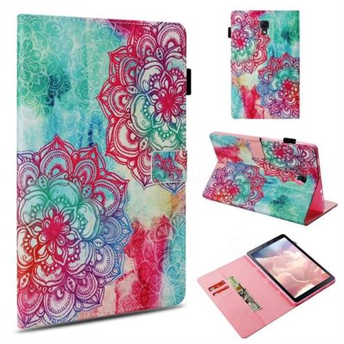 Fire Red Flower Folio Stand Leather Wallet Case for Samsung Galaxy Tab A 10.5 T590 T595