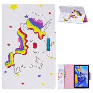 Rainbow Unicorn Folio Flip Stand Leather Wallet Case for Samsung Galaxy Tab A 10.5 T590 T595