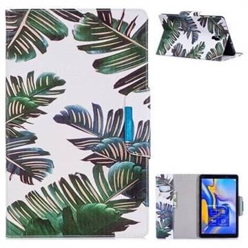 Green Leaves Folio Flip Stand Leather Wallet Case for Samsung Galaxy Tab A 10.5 T590 T595