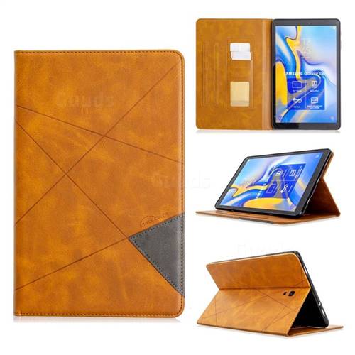 Binfen Color Prismatic Slim Magnetic Sucking Stitching Wallet Flip Cover for Samsung Galaxy Tab A 10.5 T590 T595 - Yellow