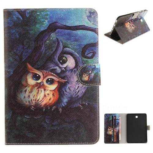 Oil Painting Owl Painting Tablet Leather Wallet Flip Cover for Samsung Galaxy Tab S2 8.0 T710 T715 T719