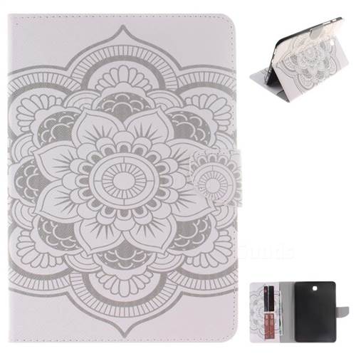 White Flowers Painting Tablet Leather Wallet Flip Cover for Samsung Galaxy Tab S2 8.0 T710 T715 T719