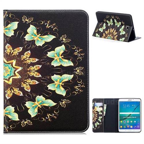 Circle Butterflies Folio Stand Tablet Leather Wallet Case for Samsung Galaxy Tab S2 8.0 T710 T715 T719