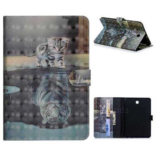Tiger and Cat 3D Painted Leather Tablet Wallet Case for Samsung Galaxy Tab S2 8.0 T710 T715 T719