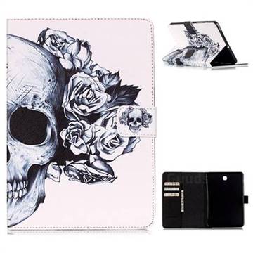 Skull Flower Folio Stand Leather Wallet Case for Samsung Galaxy Tab S2 8.0 T710 T715 T719