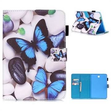 Blue Butterflies Folio Stand Leather Wallet Case for Samsung Galaxy Tab S2 8.0 T710 T715 T719