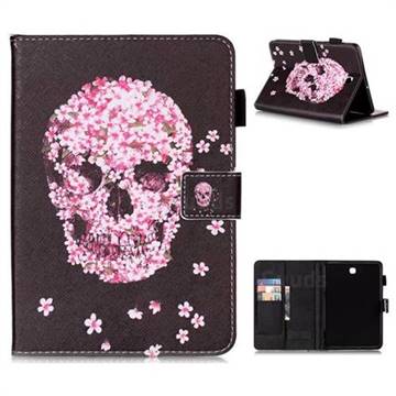 Petals Skulls Folio Stand Leather Wallet Case for Samsung Galaxy Tab S2 8.0 T710 T715 T719