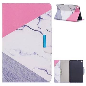 Triangle Marble Folio Flip Stand Leather Wallet Case for Samsung Galaxy Tab S5e 10.5 T720 T725