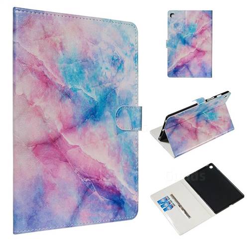 Blue Pink Marble Smooth Leather Tablet Wallet Case for Samsung Galaxy Tab S5e 10.5 T720 T725