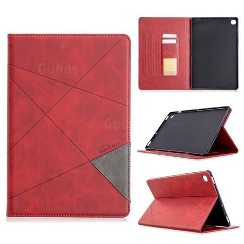 Binfen Color Prismatic Slim Magnetic Sucking Stitching Wallet Flip Cover for Samsung Galaxy Tab S5e 10.5 T720 T725 - Red
