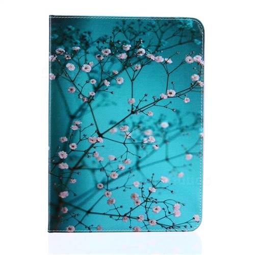 Blue Plum flower Folio Stand Leather Wallet Case for Samsung Galaxy Tab S2 9.7 T810 T815 T819