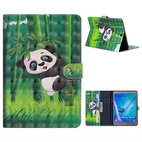 Climbing Bamboo Panda 3D Painted Leather Tablet Wallet Case for Samsung Galaxy Tab S2 9.7 T810 T815 T819