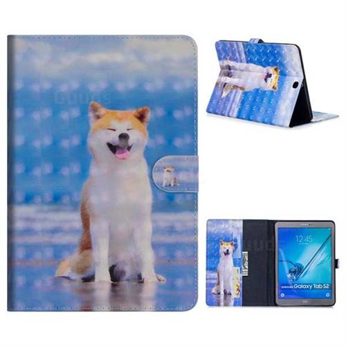 Smiley Shiba Inu 3D Painted Leather Tablet Wallet Case for Samsung Galaxy Tab S2 9.7 T810 T815 T819