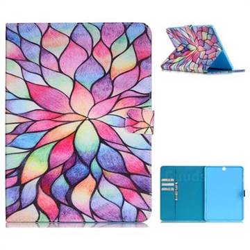 Colorful Lotus Folio Stand Leather Wallet Case for Samsung Galaxy Tab S2 9.7 T810 T815 T819