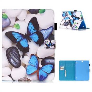 Blue Butterflies Folio Stand Leather Wallet Case for Samsung Galaxy Tab S2 9.7 T810 T815 T819