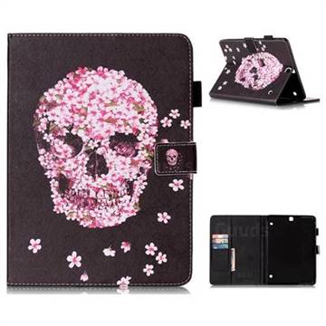 Petals Skulls Folio Stand Leather Wallet Case for Samsung Galaxy Tab S2 9.7 T810 T815 T819