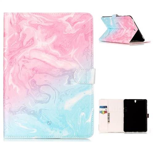 Pink Green Marble Folio Flip Stand PU Leather Wallet Case for Samsung Galaxy Tab S3 9.7 T820 T825