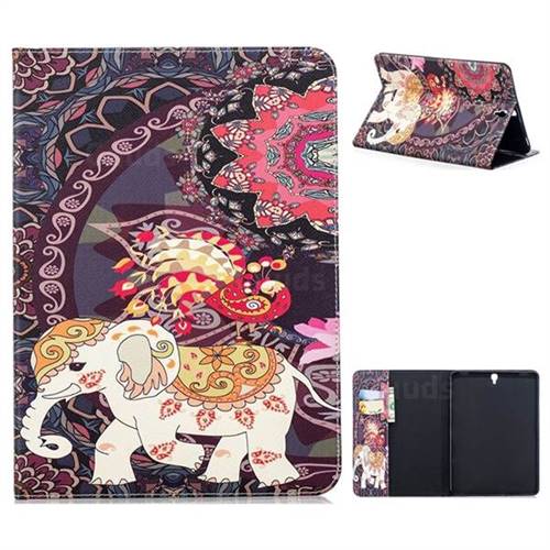 Totem Flower Elephant Folio Stand Tablet Leather Wallet Case for Samsung Galaxy Tab S3 9.7 T820 T825