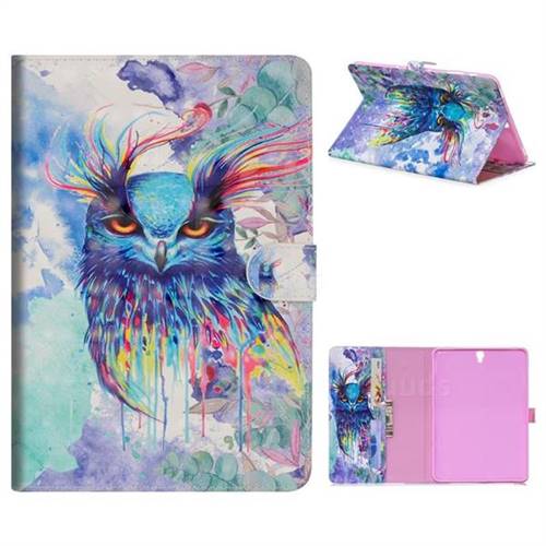 Watercolor Owl 3D Painted Leather Tablet Wallet Case for Samsung Galaxy Tab S3 9.7 T820 T825
