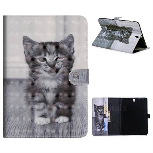 Smiling Cat 3D Painted Leather Tablet Wallet Case for Samsung Galaxy Tab S3 9.7 T820 T825