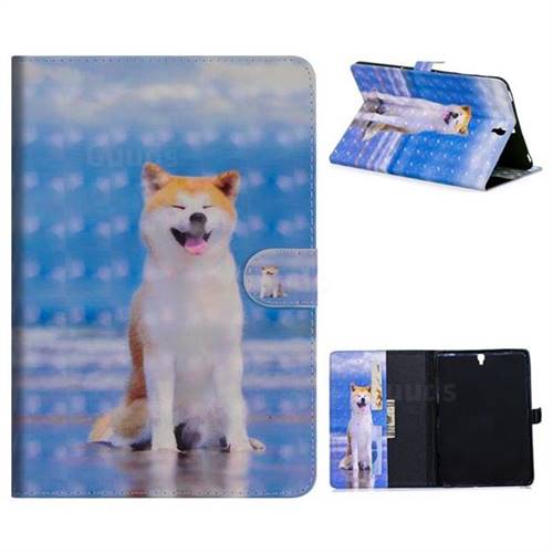 Smiley Shiba Inu 3D Painted Leather Tablet Wallet Case for Samsung Galaxy Tab S3 9.7 T820 T825