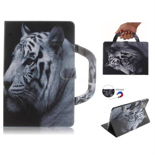 White Tiger Handbag Tablet Leather Wallet Flip Cover for Samsung Galaxy Tab S4 10.5 T830 T835