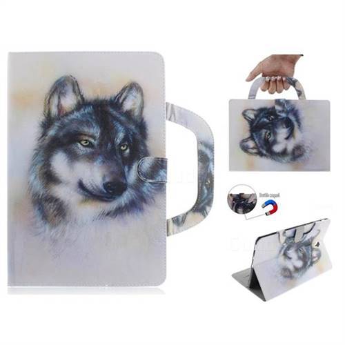 Snow Wolf Handbag Tablet Leather Wallet Flip Cover for Samsung Galaxy Tab S4 10.5 T830 T835