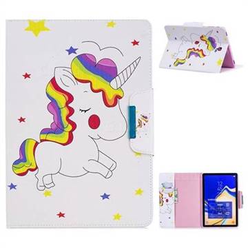 Rainbow Unicorn Folio Flip Stand Leather Wallet Case for Samsung Galaxy Tab S4 10.5 T830 T835