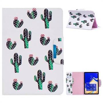 Cactus Folio Flip Stand Leather Wallet Case for Samsung Galaxy Tab S4 10.5 T830 T835