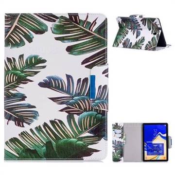 Green Leaves Folio Flip Stand Leather Wallet Case for Samsung Galaxy Tab S4 10.5 T830 T835