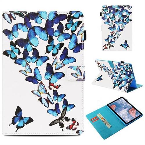 Blue Vivid Butterflies Folio Stand Leather Wallet Case for Samsung Galaxy Tab S4 10.5 T830 T835