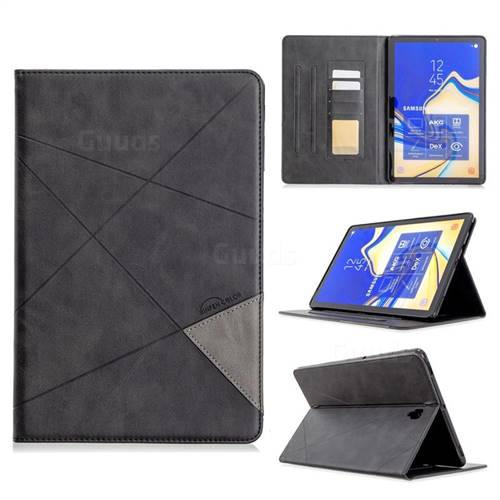 Binfen Color Prismatic Slim Magnetic Sucking Stitching Wallet Flip Cover for Samsung Galaxy Tab S4 10.5 T830 T835 - Black