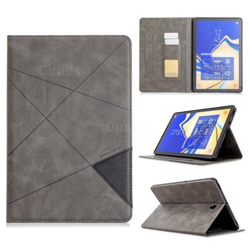 Binfen Color Prismatic Slim Magnetic Sucking Stitching Wallet Flip Cover for Samsung Galaxy Tab S4 10.5 T830 T835 - Gray