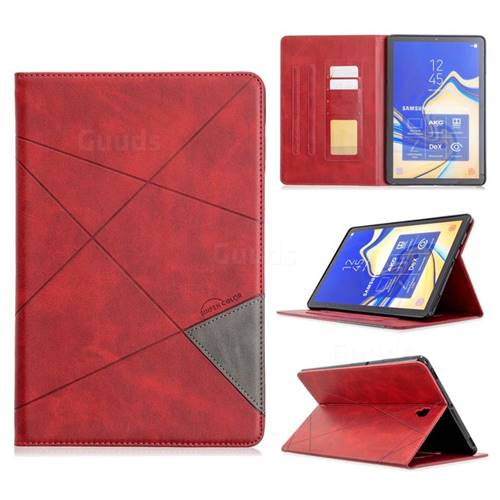 Binfen Color Prismatic Slim Magnetic Sucking Stitching Wallet Flip Cover for Samsung Galaxy Tab S4 10.5 T830 T835 - Red