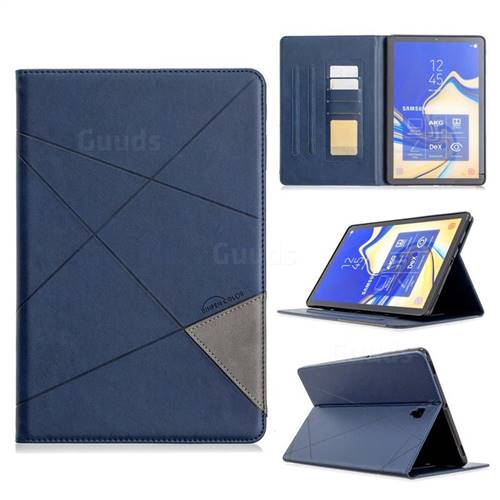 Binfen Color Prismatic Slim Magnetic Sucking Stitching Wallet Flip Cover for Samsung Galaxy Tab S4 10.5 T830 T835 - Blue