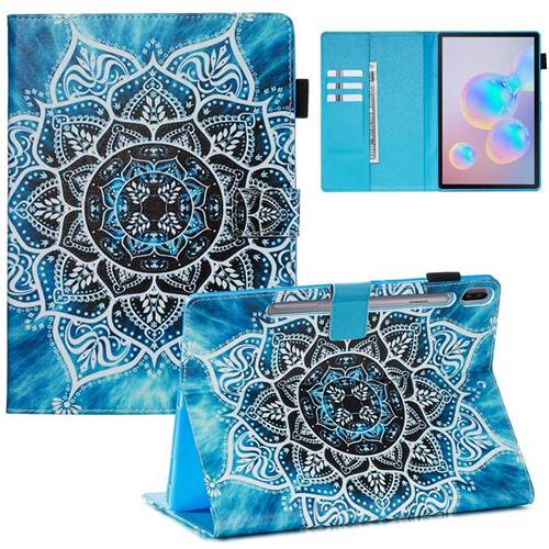Underwater Mandala Flower Matte Leather Wallet Tablet Case for Samsung Galaxy Tab S6 10.5 T860 T865