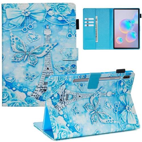 Tower Butterfly Matte Leather Wallet Tablet Case for Samsung Galaxy Tab S6 10.5 T860 T865