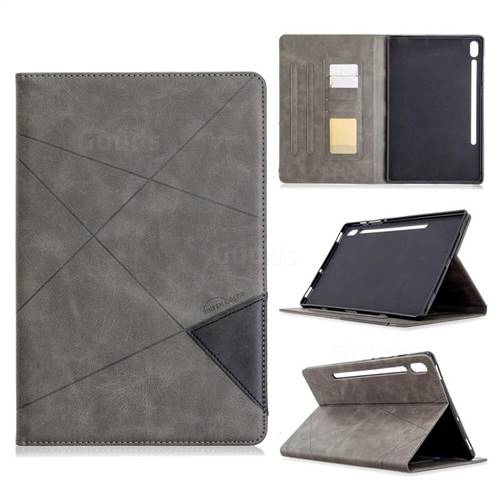 Binfen Color Prismatic Slim Magnetic Sucking Stitching Wallet Flip Cover for Samsung Galaxy Tab S6 10.5 T860 T865 - Gray