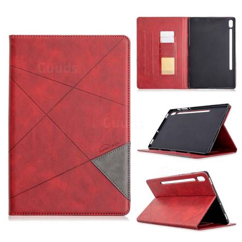 Binfen Color Prismatic Slim Magnetic Sucking Stitching Wallet Flip Cover for Samsung Galaxy Tab S6 10.5 T860 T865 - Red