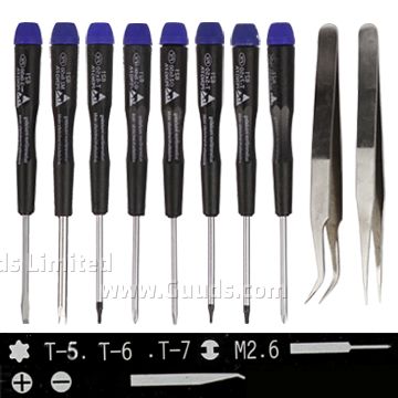 Screwdriver Opening Tools with Torx Screwdriver + Phillips Screwdriver + Slotted Screwdriver + Spanner Slotted Screwdriver + Tweezer