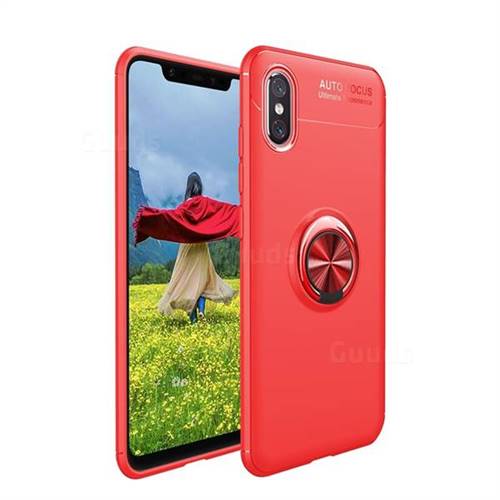 Auto Focus Invisible Ring Holder Soft Phone Case for vivo V11 (V11 Pro, Vivo X21s) - Red